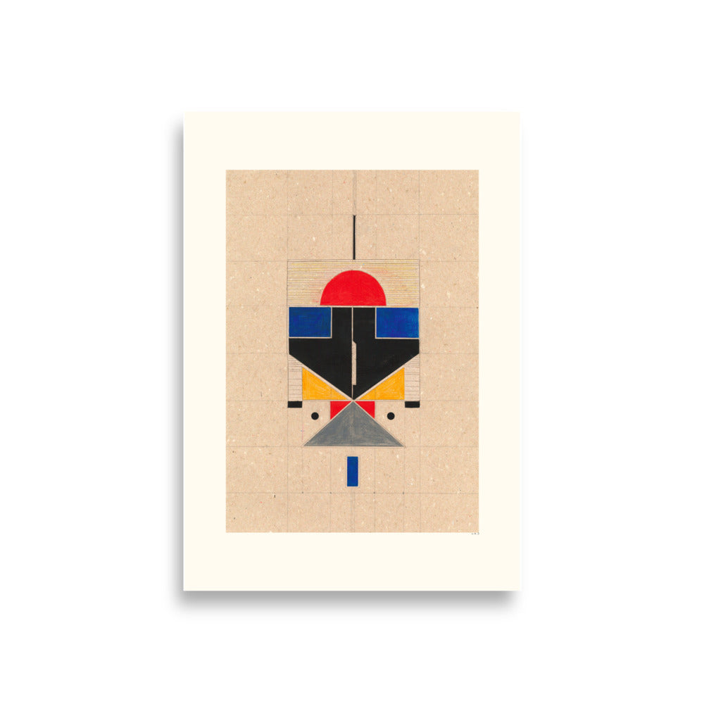 Color Block Totem Poster geometric warm minimal print