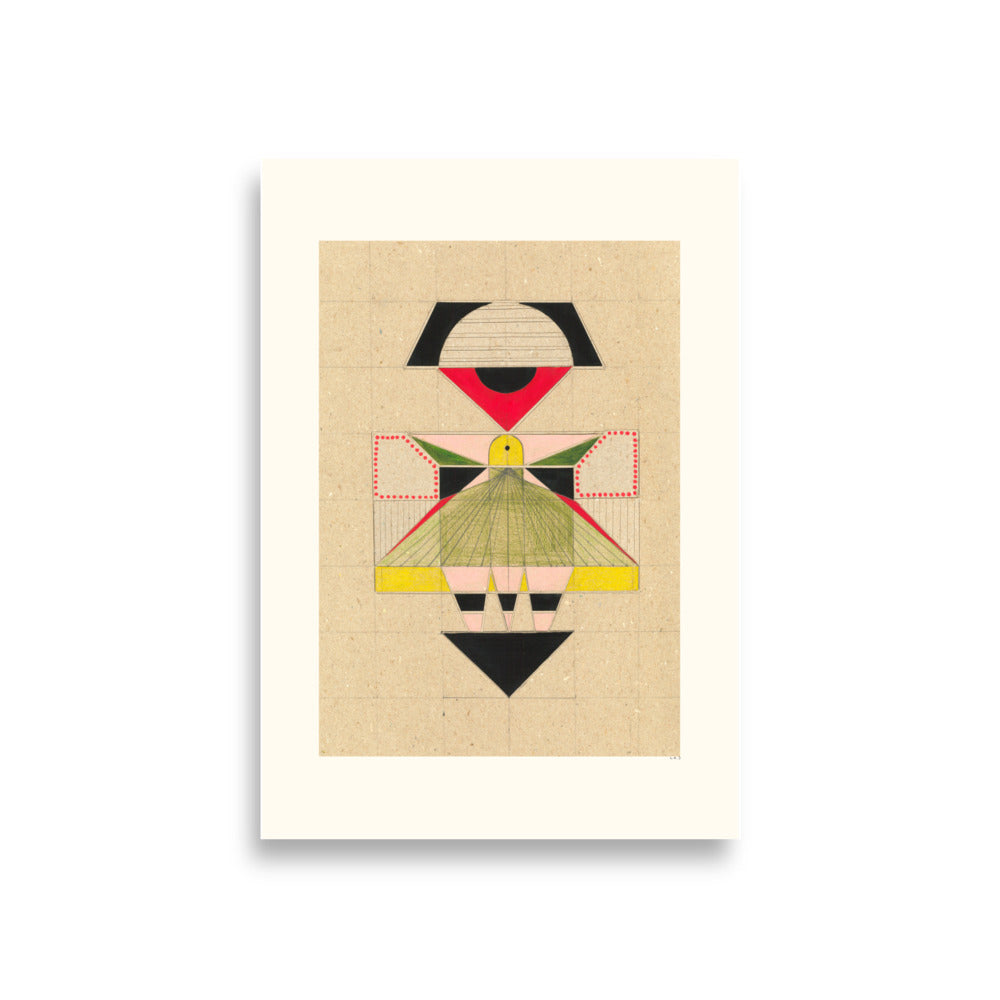 Modern Geisha Geometry - warm abstract poster