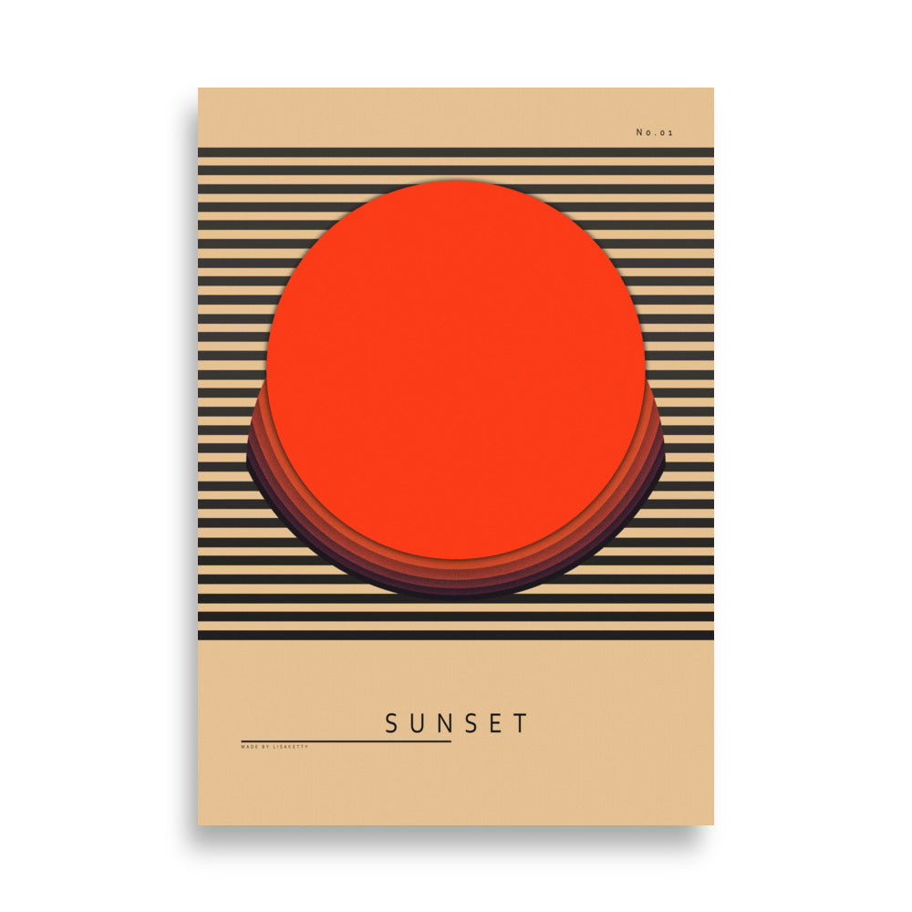 Sunset Abstract Art Poster by Lisa Ketty