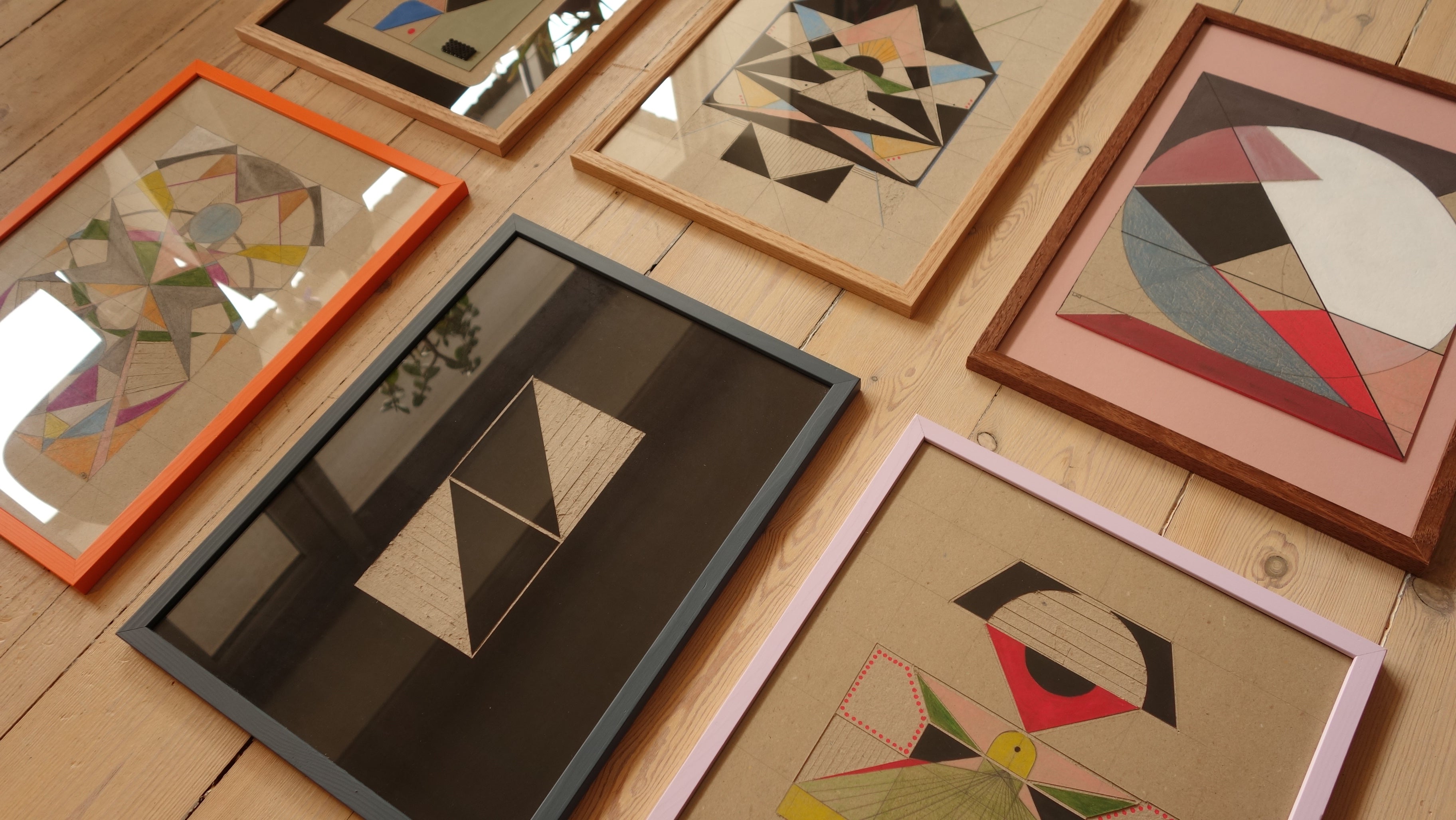 Studio view of slow cardboard and paper pulp art