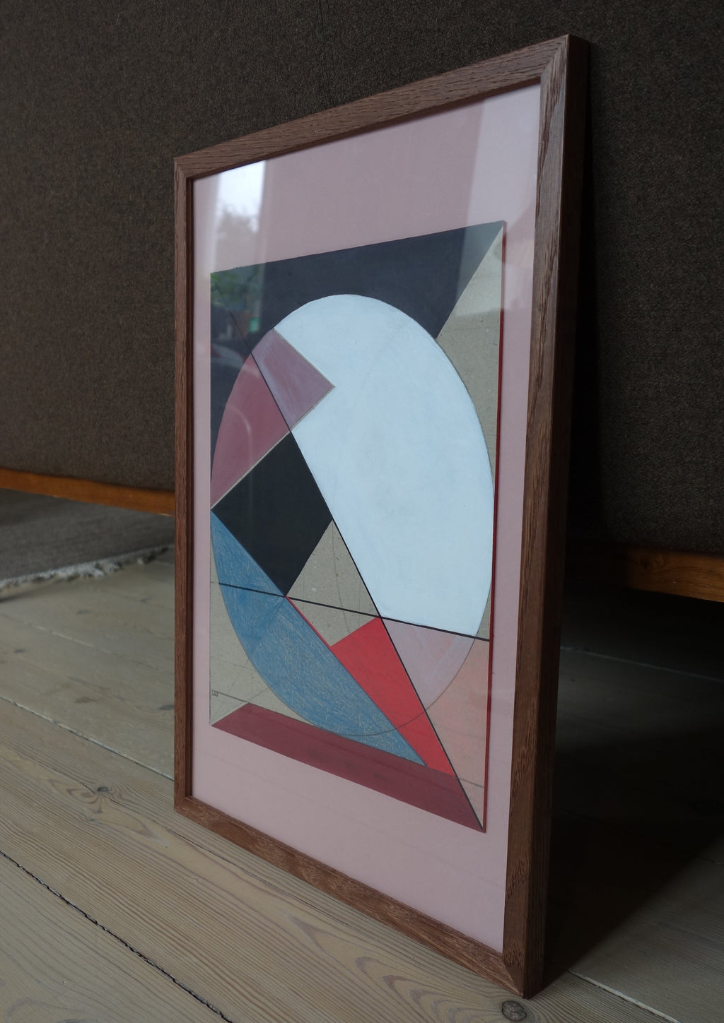 Geometric artwork showing red and black edge detail - dimensional view