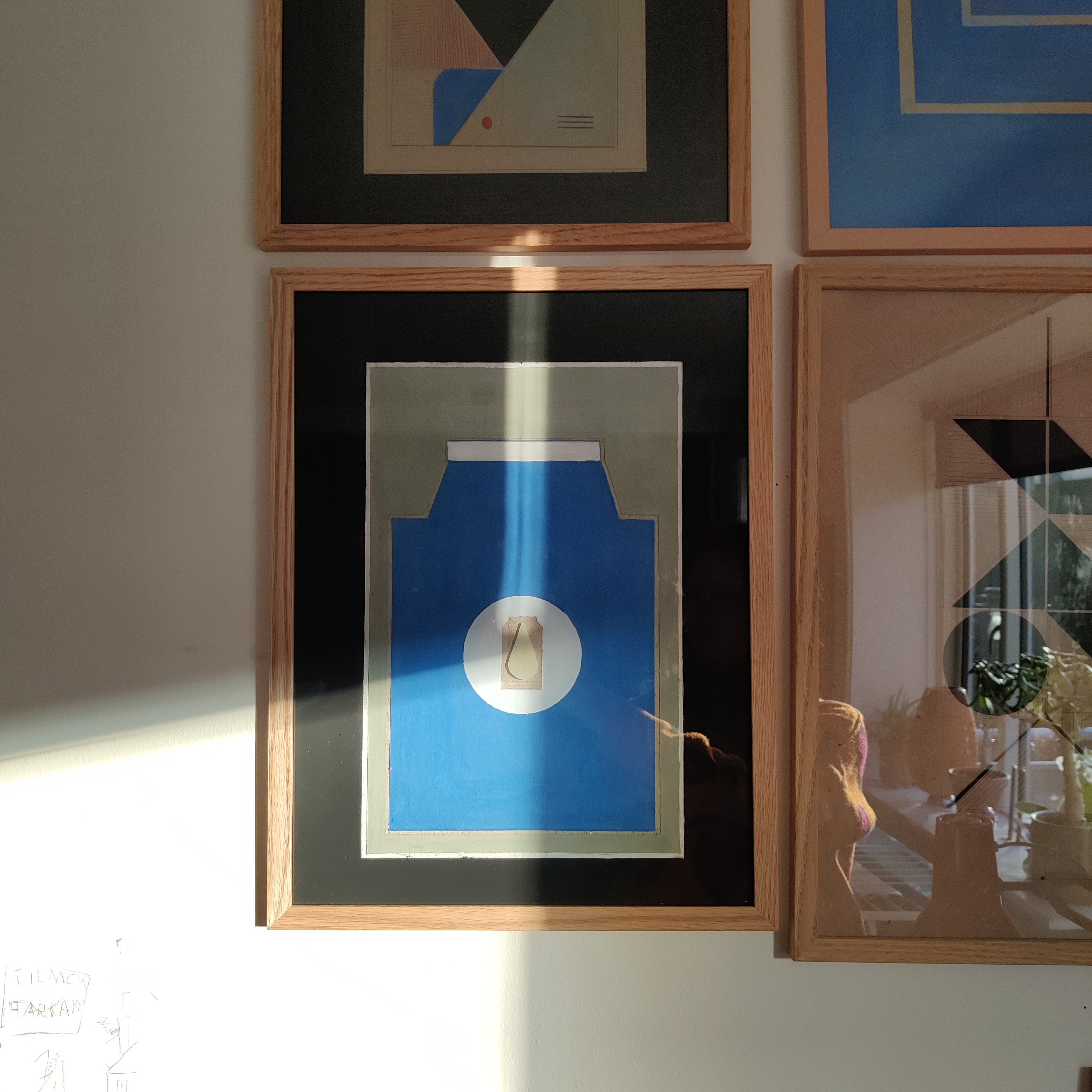 Milk bottle with the drop of light