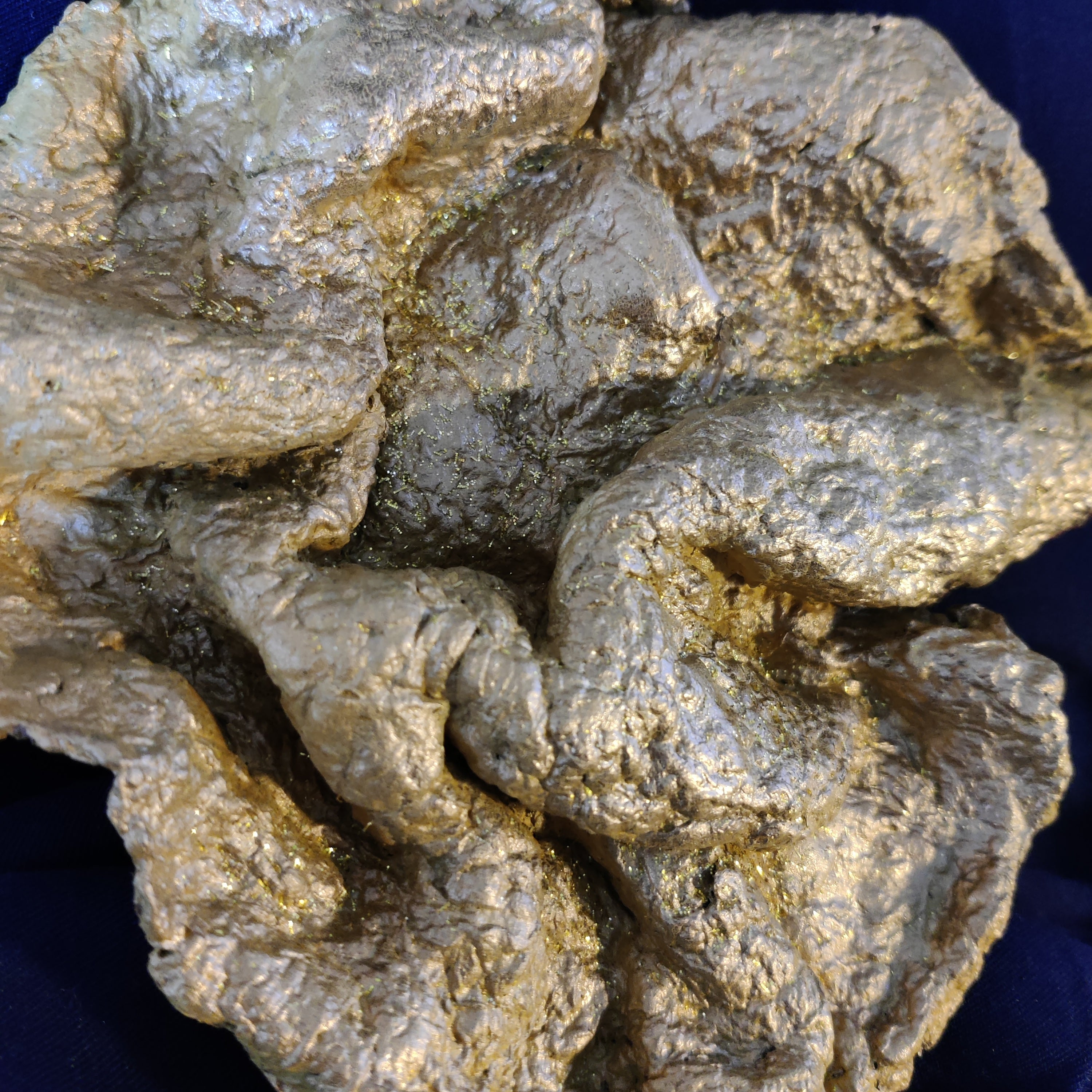 Golden paper pulp wallart