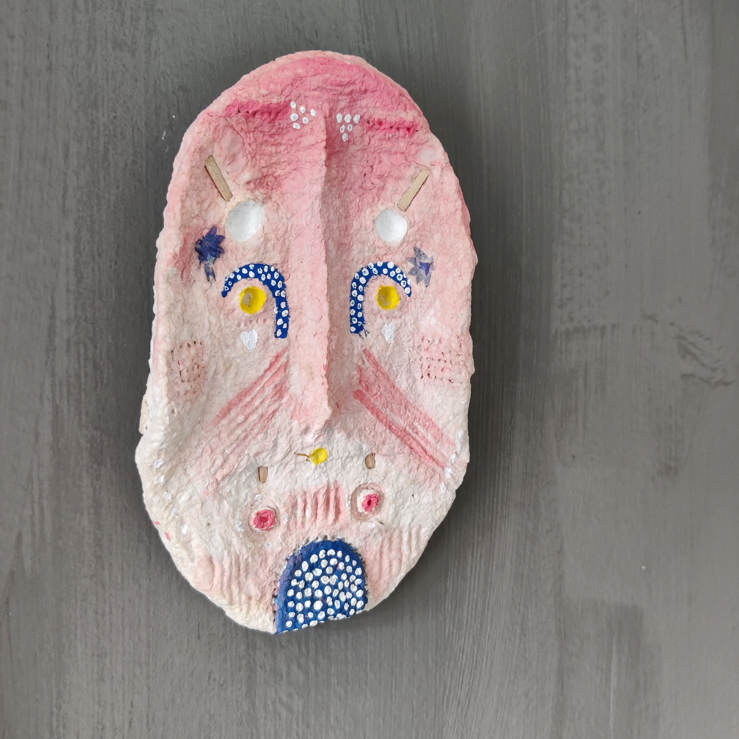 The Pink Lady paper pulp mask by Lisa Ketty