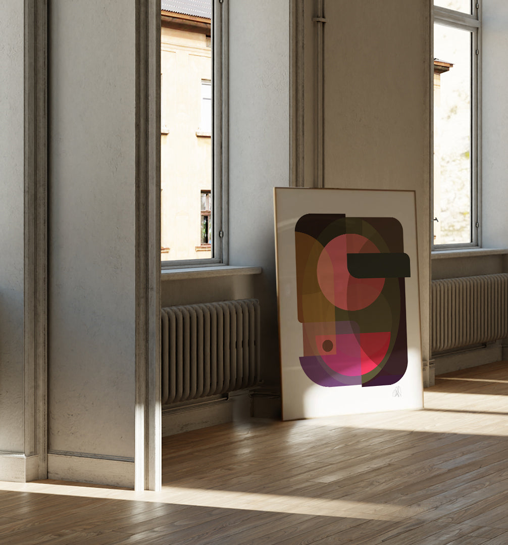 Oval Poster by Lisa Ketty on a wall at home