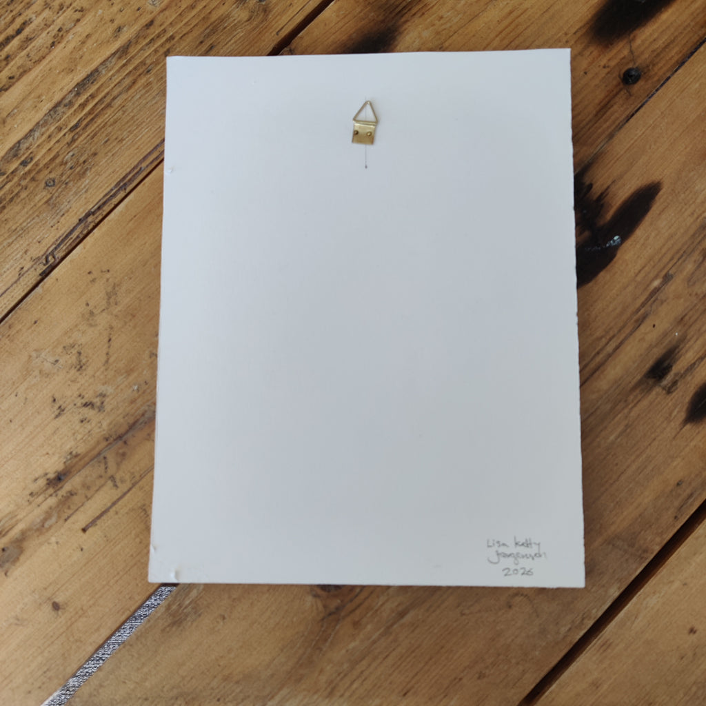 Signed original artwork back view with hanging hardware 2026