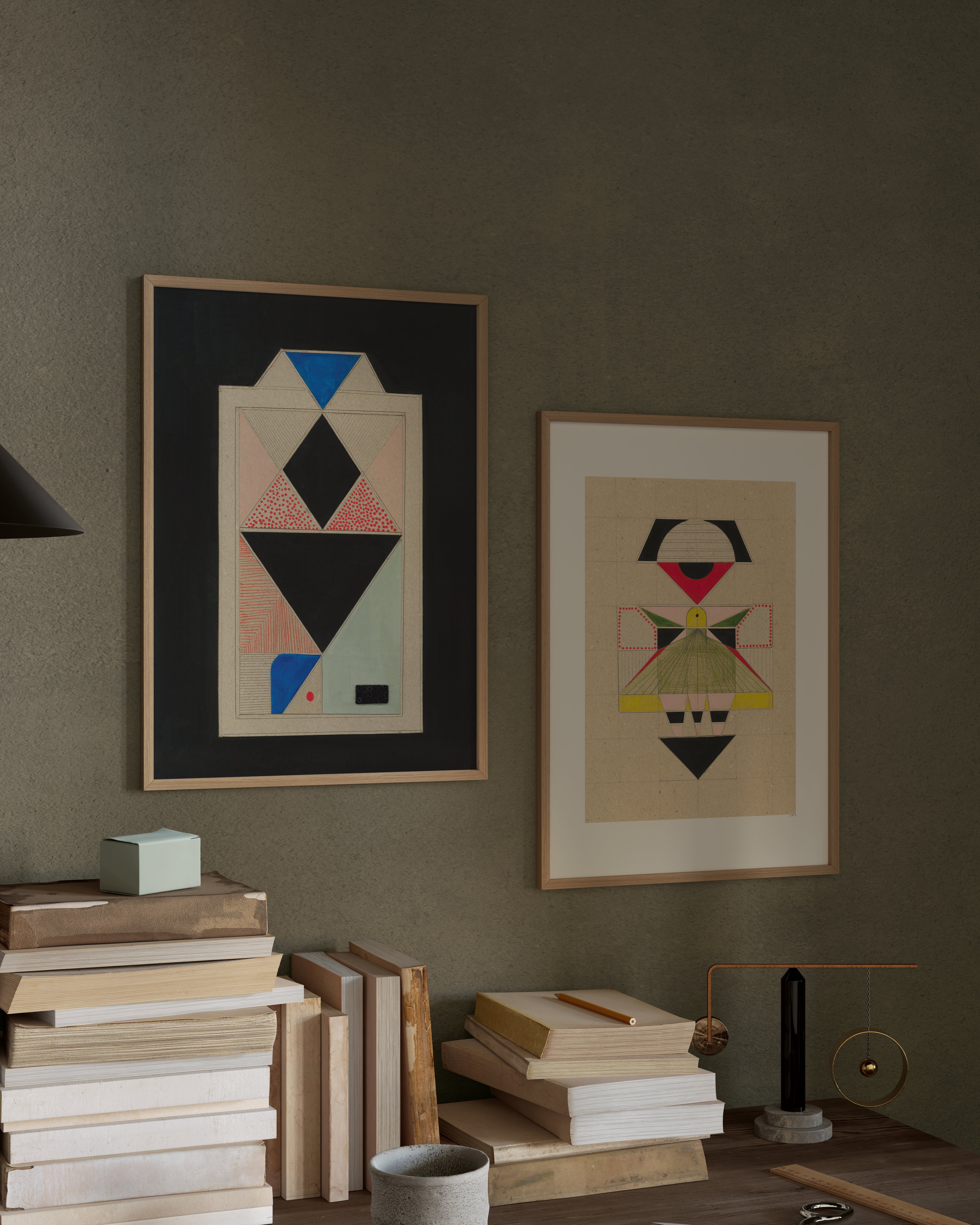 Geometric abstract artwork - Modern Geisha Geometry interior styling