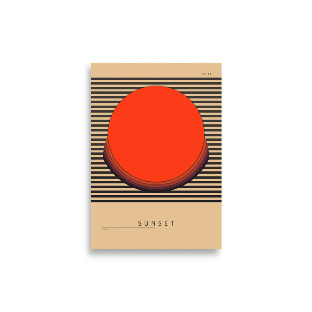 Sunset Abstract Art Poster warm minimalist decor