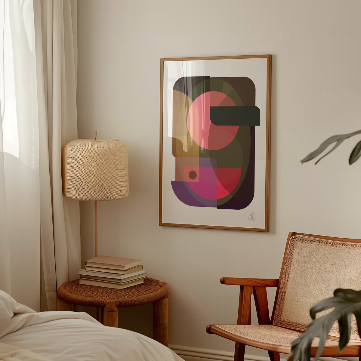 Oval Poster by Lisa Ketty, interior mockup