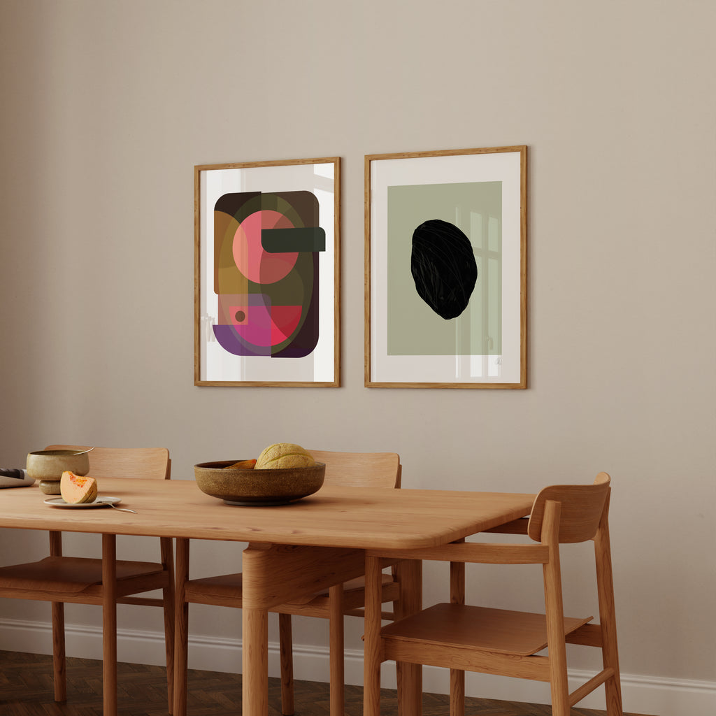 Oval Poster by Lisa Ketty, colourful art print on the wall